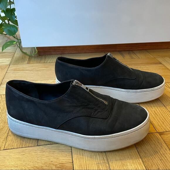 Vince Warner Zip Platform Black Suede Sneaker Women's 8US - Picture 5 of 13